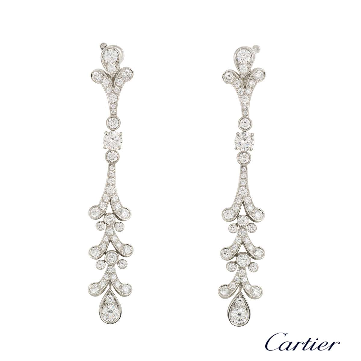 cartier diamond drop earrings